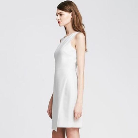 Banana republic white envelope mini asymmetrical mini dress sleeveless size 4 - Picture 5 of 10